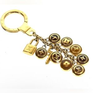 Louis Vuitton keychain Gold small charms